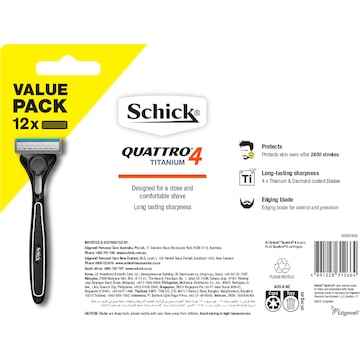 Schick Quattro 4 Titanium Blades 12 pack