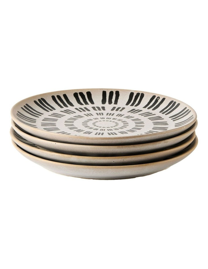 Kimmie Striped Side Plate Set 4 Piece in Multi
