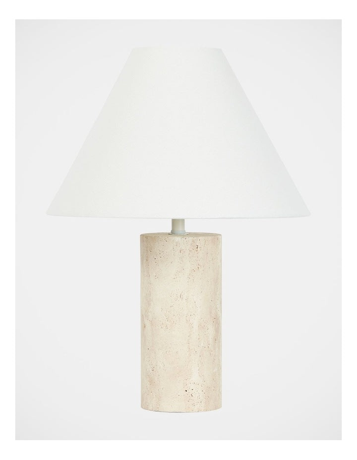 Astrid Travertine Table Lamp 43cm in Brown
