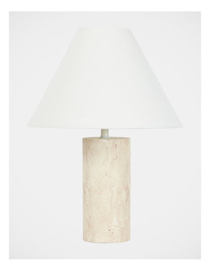 Astrid Travertine Table Lamp 43cm in Brown