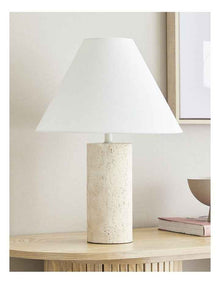 Astrid Travertine Table Lamp 43cm in Brown