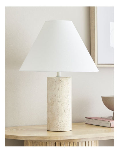 Astrid Travertine Table Lamp 43cm in Brown
