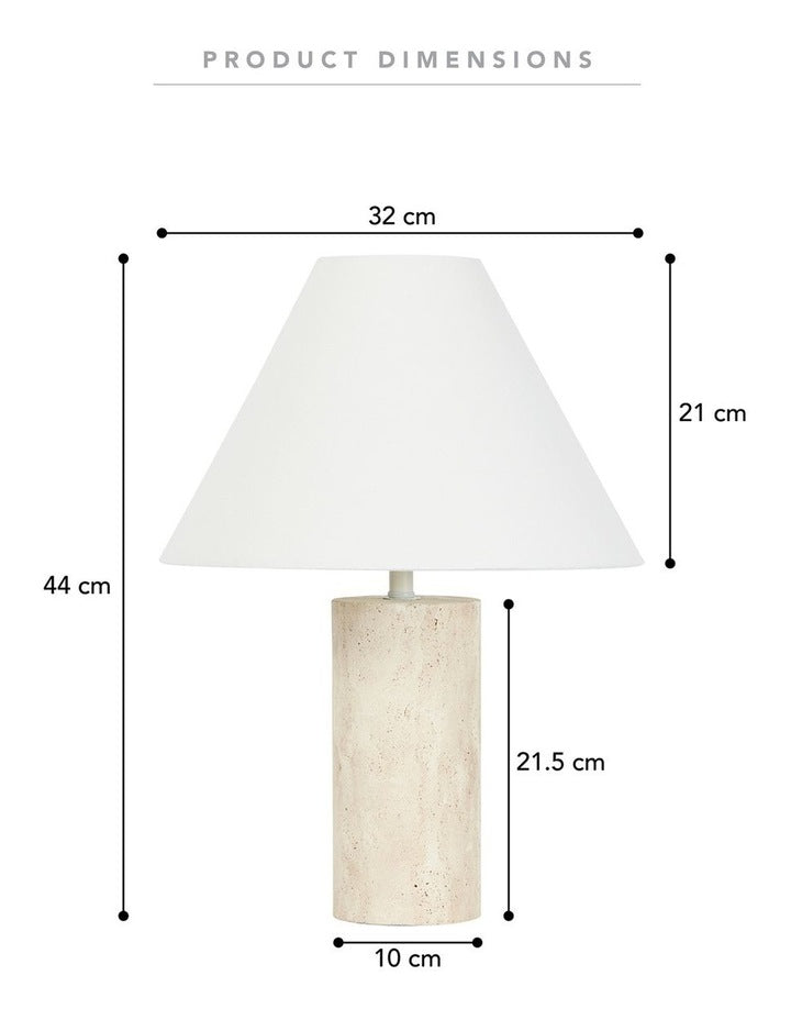 Astrid Travertine Table Lamp 43cm in Brown
