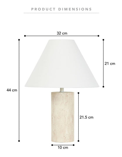 Astrid Travertine Table Lamp 43cm in Brown