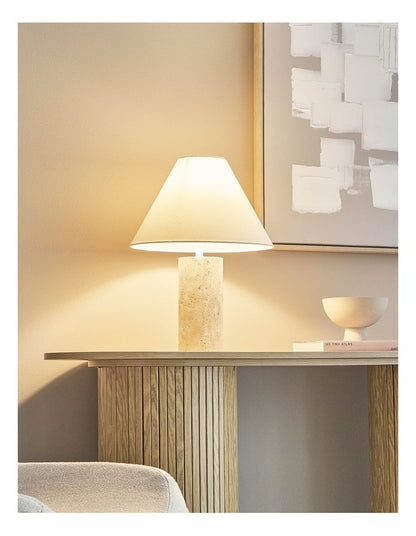 Astrid Travertine Table Lamp 43cm in Brown