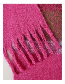 Wyoming Chunky Stripe Winter Scarf in Burgundy