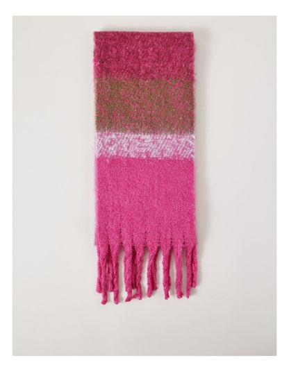 Wyoming Chunky Stripe Winter Scarf in Burgundy