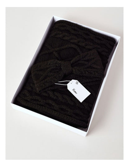 Scarf/Headband Gift Box Set in Black