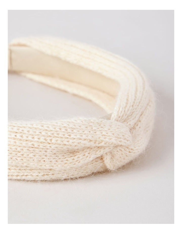 Knitted Headband in Ivory