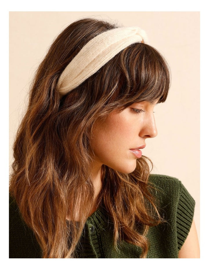 Knitted Headband in Ivory