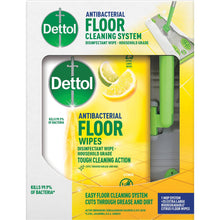 Dettol Antibacterial Floor Mop System With 25 Floor Cleaning Wipes 1 Pack