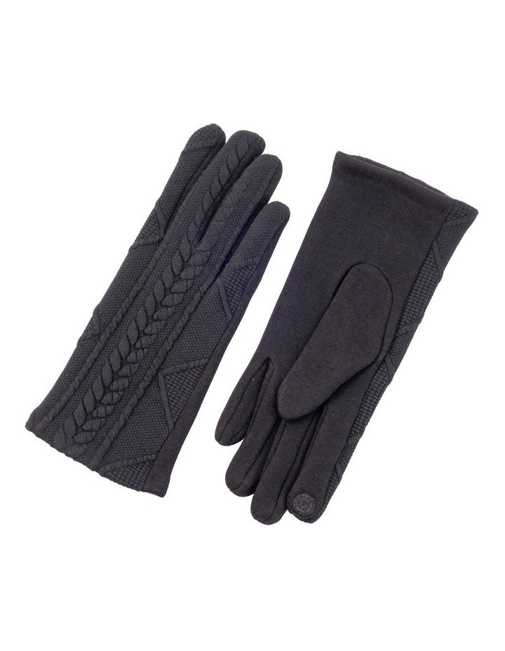 Detailed Front Ponte Glove in Black