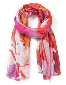 Painter Look Floral Scarf in Red