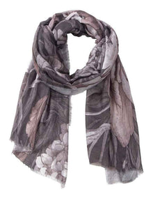 Large Floral Print Scarf in Blush