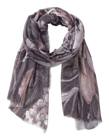 Large Floral Print Scarf in Blush