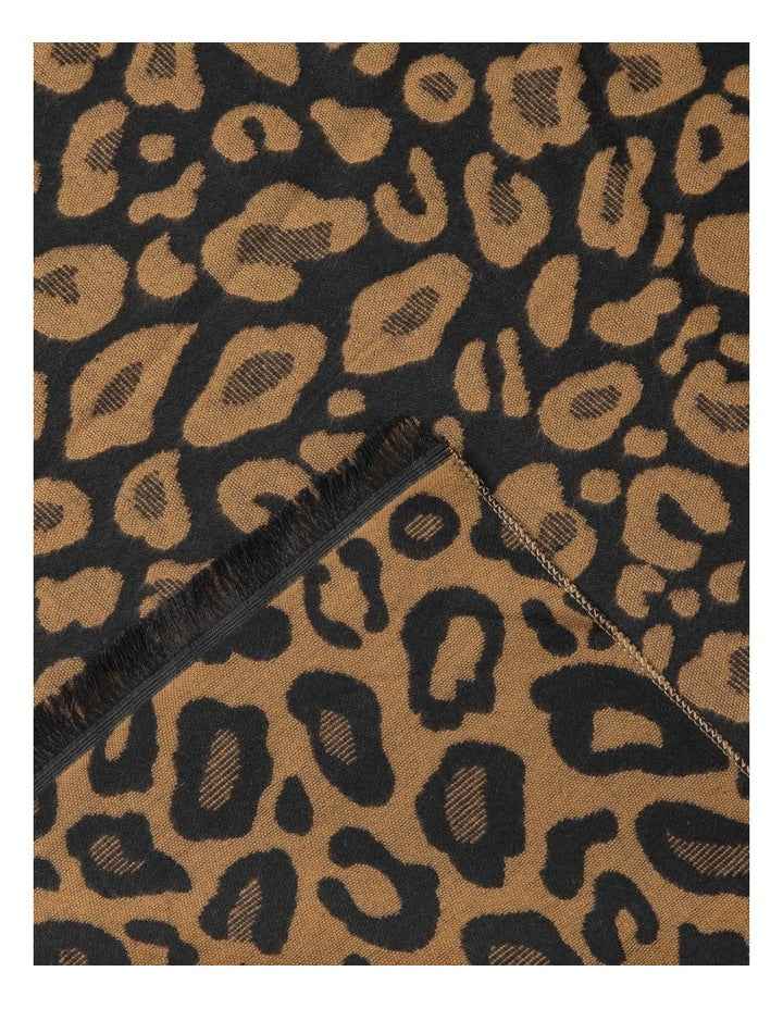 Two Tone Animal Print Winter Scarf in Black