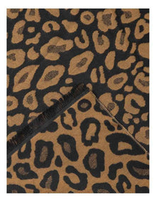 Two Tone Animal Print Winter Scarf in Black