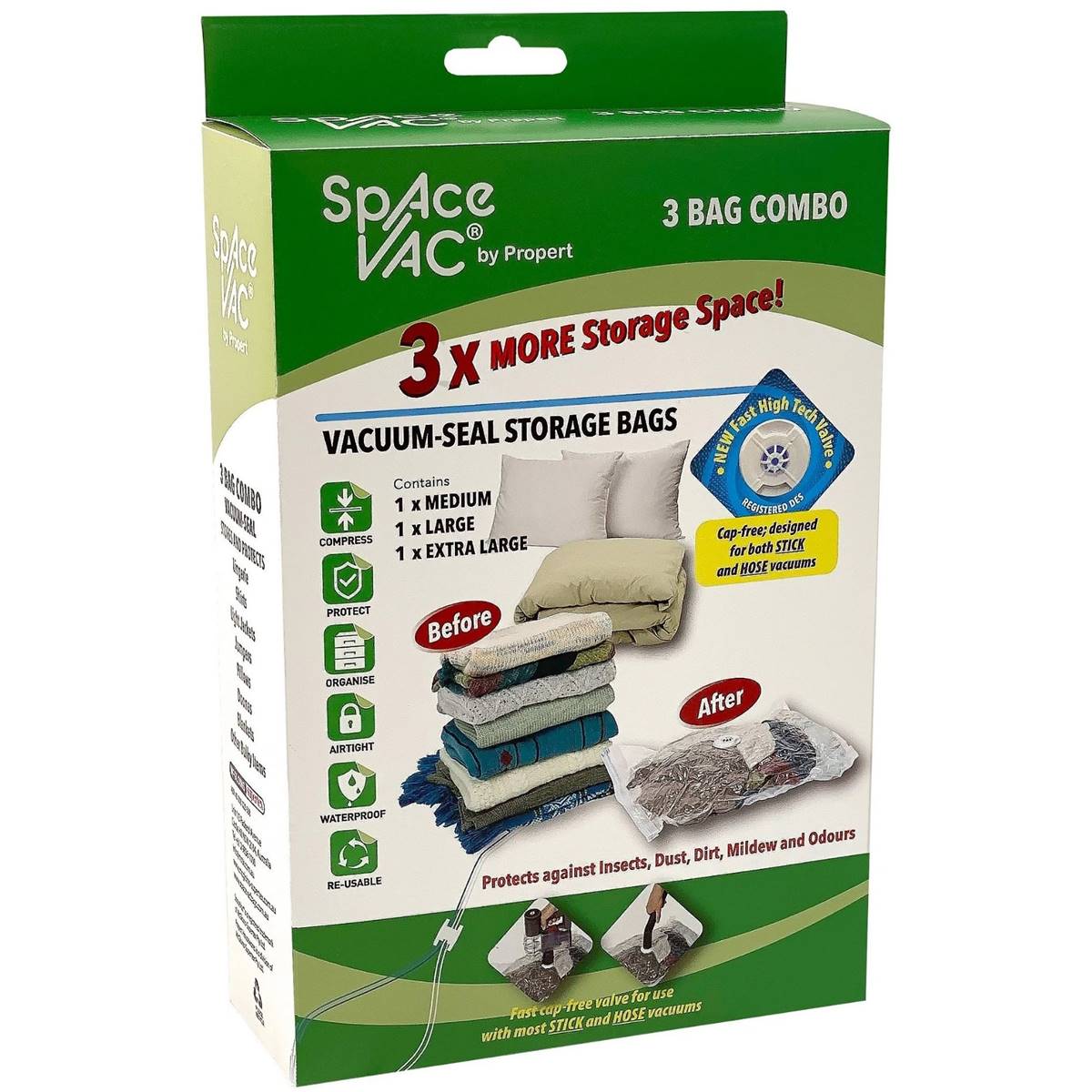 Space Vac Vacuum-Seal Storage Bags 3 Bag Combo 3 pack