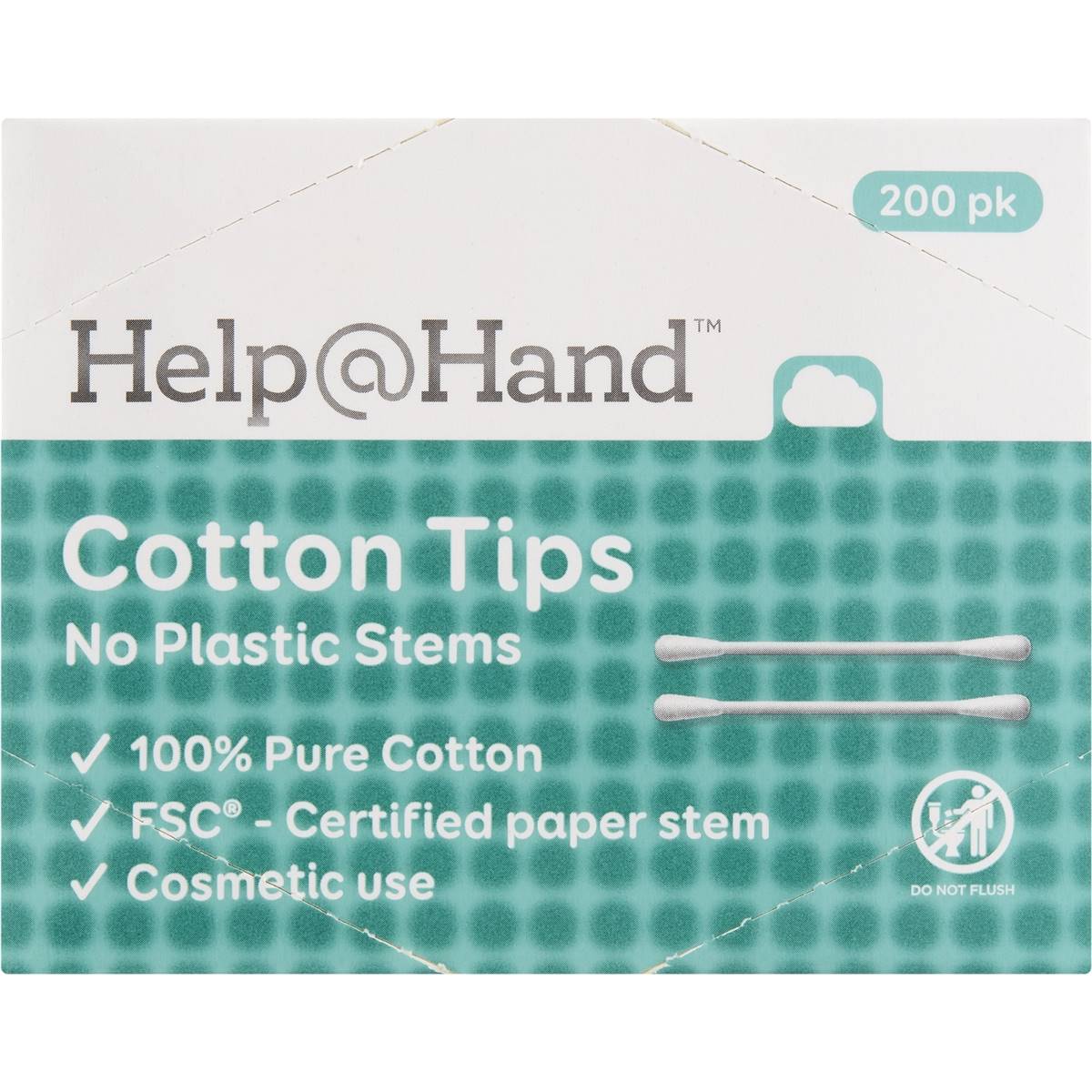 Help@Hand Cotton Tips No Plastic Stems 200 Pack