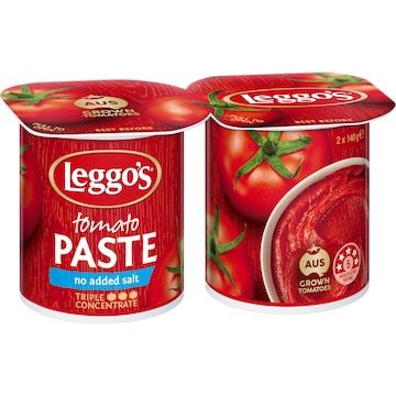 Leggo's Australian Grown Tomato Paste No Added Salt 140g x 2 pack