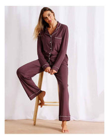Pure Comfort Long PJ Set in Plum