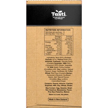 Tasti Choc Peanut Nut Bar 12 pack
