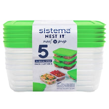 Sistema Nest It Meal Prep Food Storage Containers 870mL x 5 pack