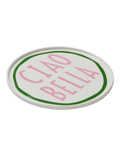 Ciao Bella 25cm New Bone China Dinner Plate Pink Green Print