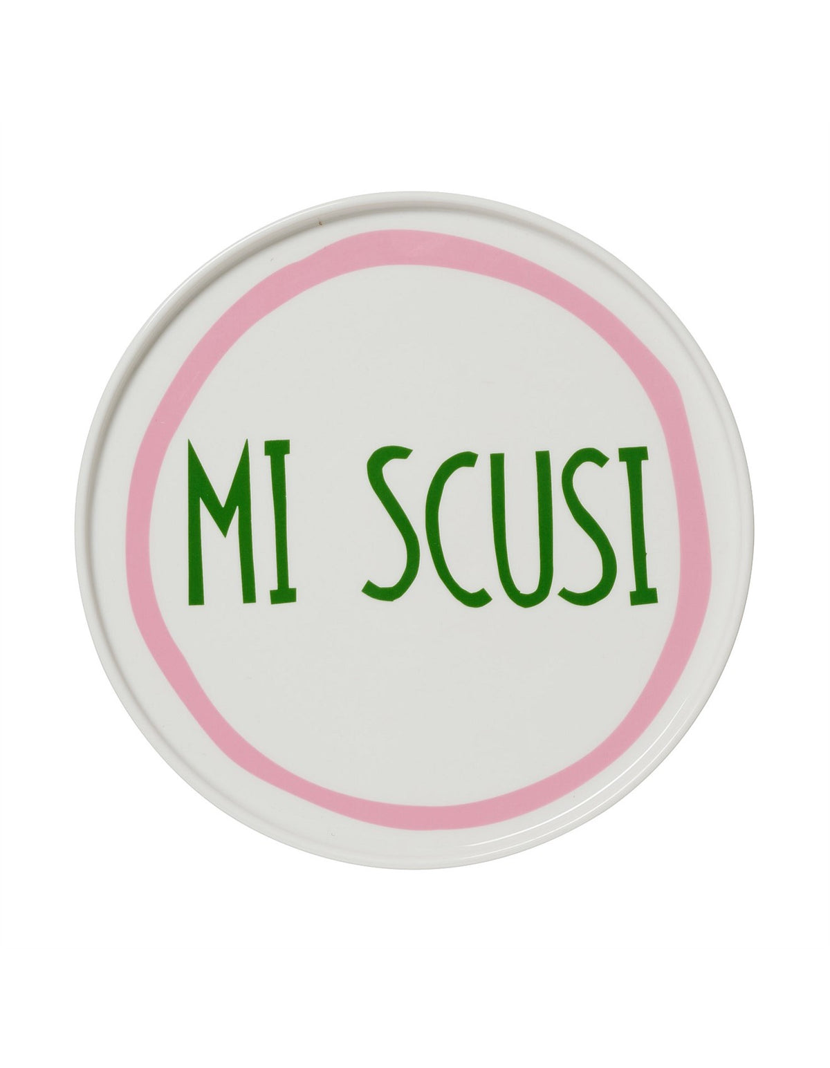 Mi Scusi 25cm New Bone China Dining Plate White Pink Rim