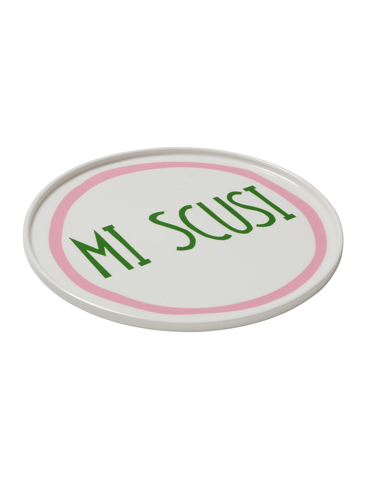 Mi Scusi 25cm New Bone China Dining Plate White Pink Rim