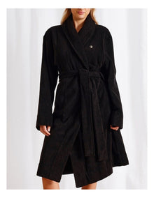 Terry Towelling Robe in Black