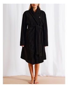 Terry Towelling Robe in Black