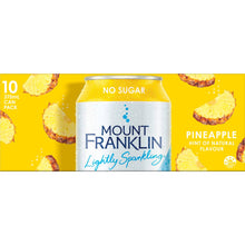 Mount Franklin No Sugar Lightly Sparkling Pineapple Water Cans 375mL x 10 pack