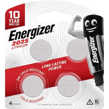 Energizer 2025 CR2025 Lithium Coin Battery 4 pack