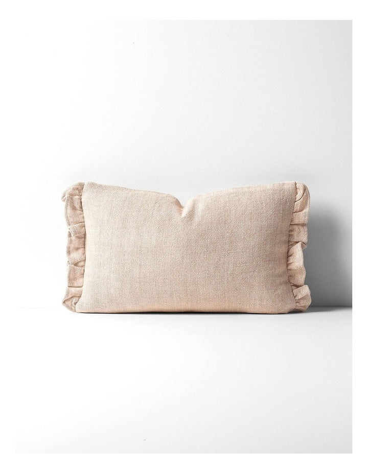 Ruffle Linen Cushion in Shell