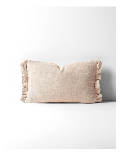 Ruffle Linen Cushion in Shell