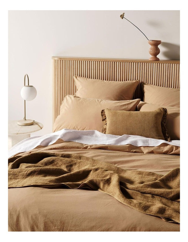 Ruffle Linen Cushion in Bronze