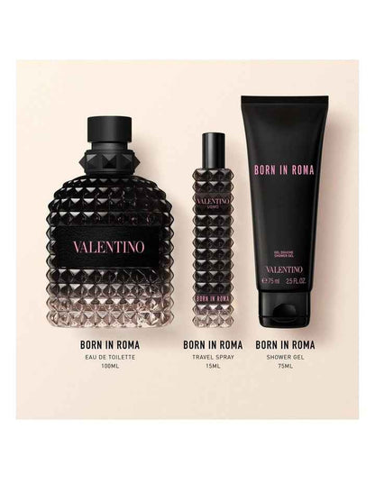 Born In Roma Uomo 100ml Set (Includes BIR Uomo Shower Gel 75ml & BIR Uomo 15ml Travel Spray)