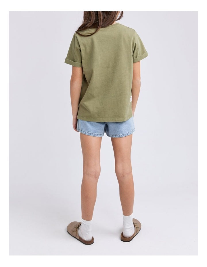 Washed Tee (8-16 Years) in Khaki