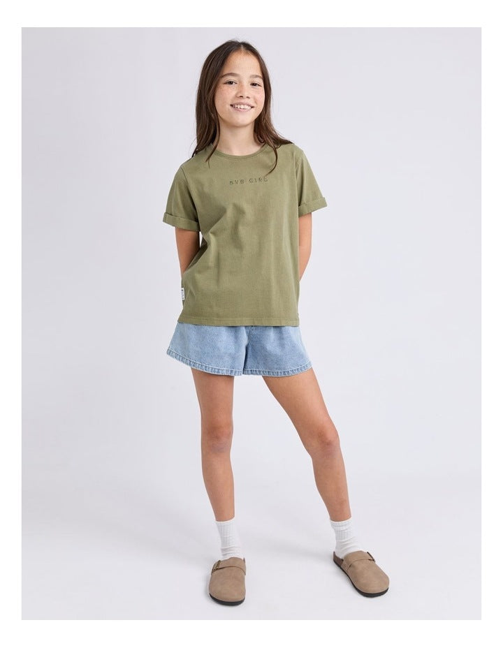 Washed Tee (8-16 Years) in Khaki