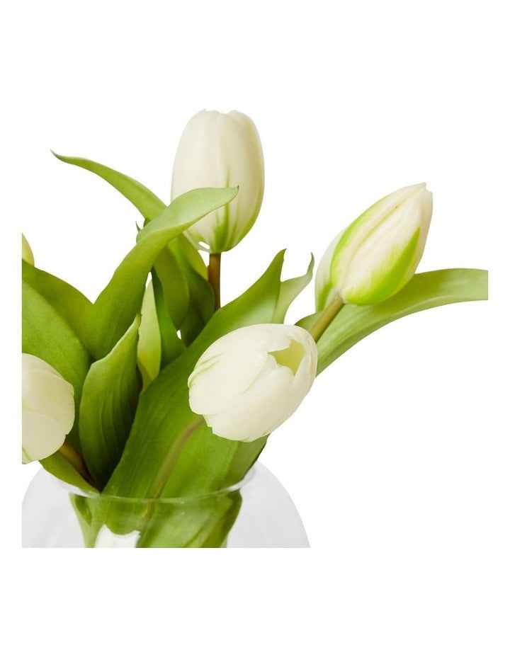 Tulip Bunch-Alma Vase 25cm in White