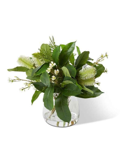 Banksia Spray Alma Vase in White