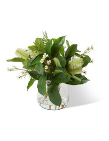 Banksia Spray Alma Vase in White