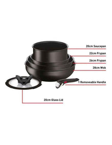 Ingenio Unlimited Induction Non-stick Cookware Set 6 Piece in Black