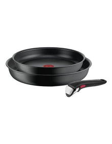 Ingenio Ultimate Induction Non-stick Frypan Set 3 Piece 22/26cm in Black