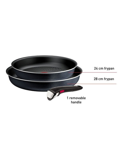 Ingenio So'Light Induction Non-Stick Frypan Set 3 Piece in Grey Twinkle