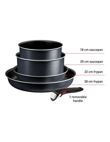 Ingenio So'Light Induction Non-Stick Cookware Set 5 Piece in Grey Twinkle