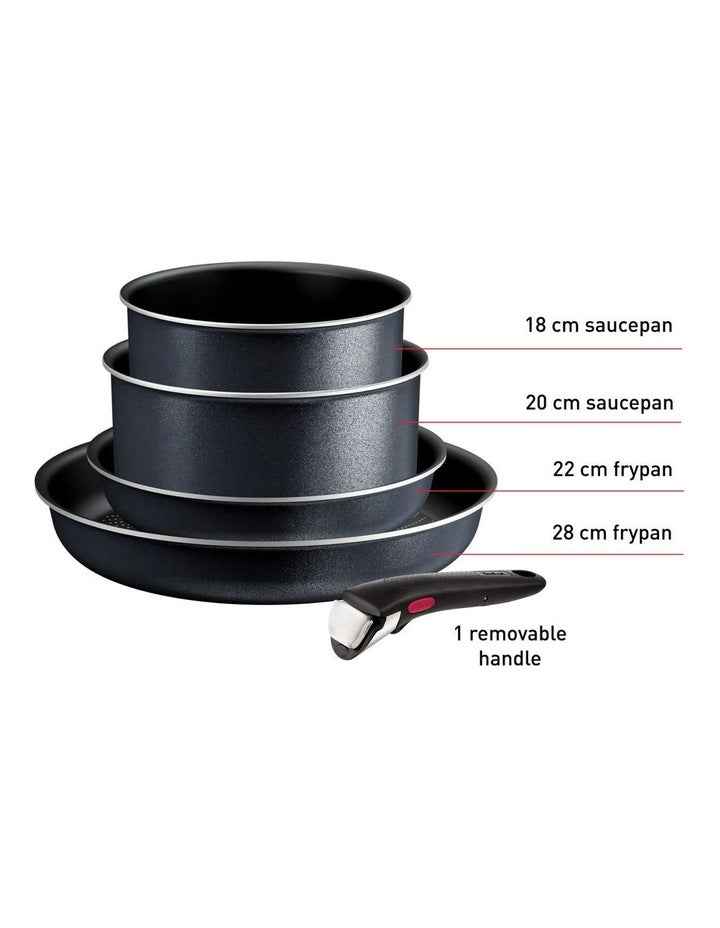 Ingenio So'Light Induction Non-Stick Cookware Set 5 Piece in Grey Twinkle