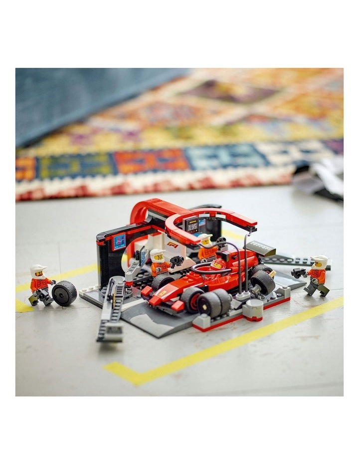 City F1 Pit Stop And Pit Crew With Ferrari Car 60443 Vehicle Toy