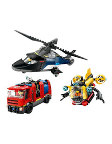 City Helicopter Fire Truck And Submarine Remix 60462 Toy Playset